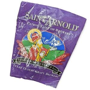 NWT Purple Saint Arnold Brewery Houston Texas Oldest Craft Beer Glass Cup Koozie